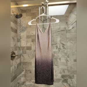 Gray and Black Sparkly Dress S